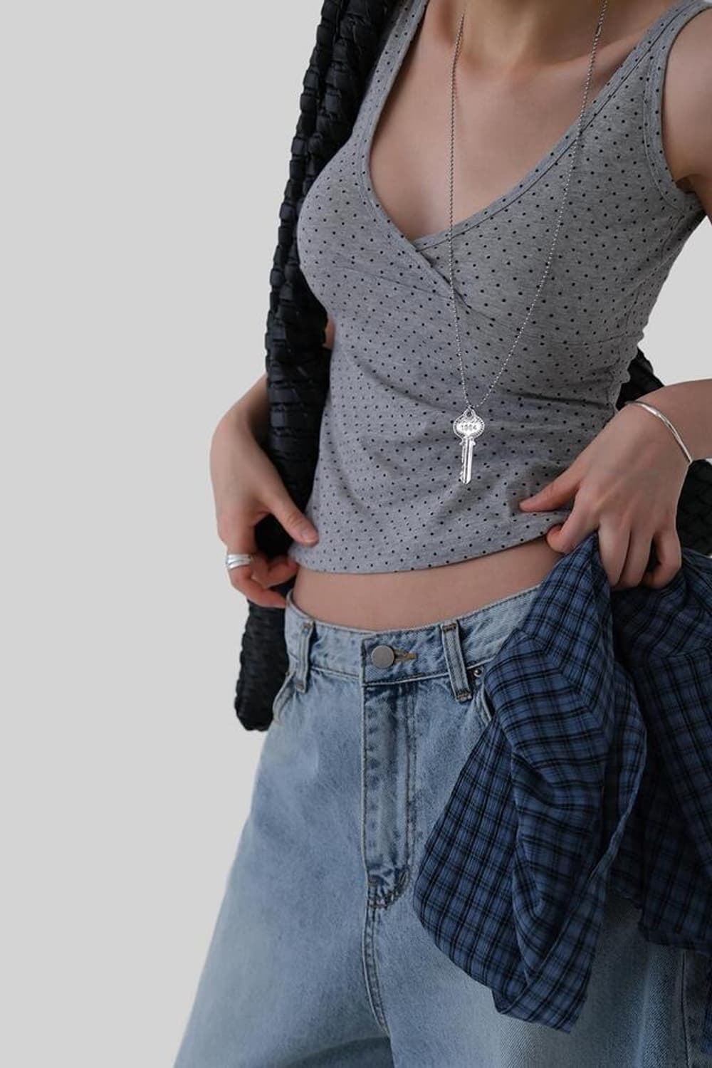 새상품 어텀 도트 나시 슬리브리스 상품이미지3