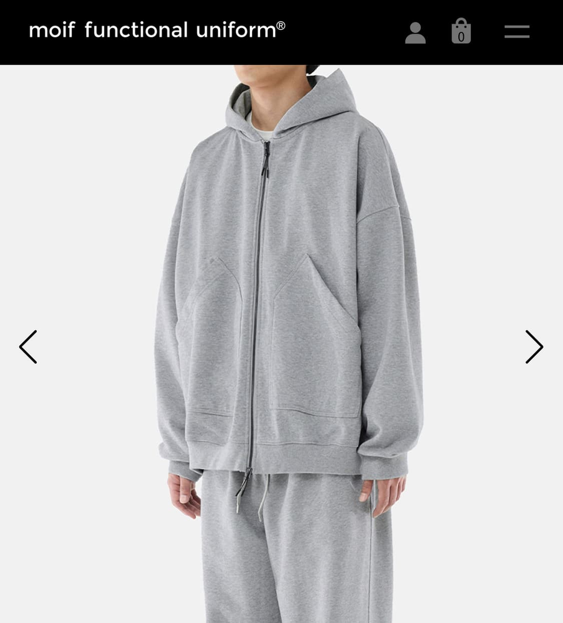 모이프 배기 후드 집업 1사이즈 상품이미지2