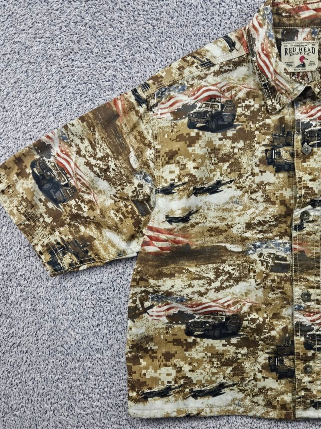 레드헤드 밀리터리 하와이안 셔츠 크롭커스텀 ( S ) / 11911 상품이미지5