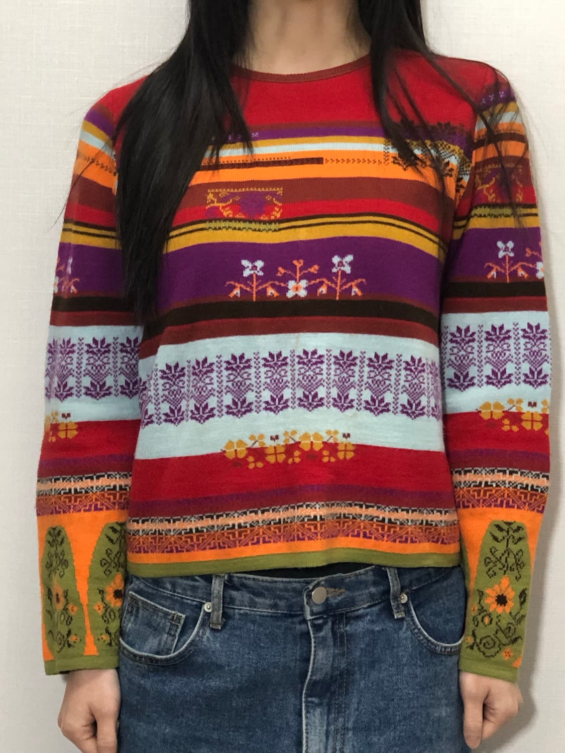 빈티지 레드 히피 니트 상품이미지2