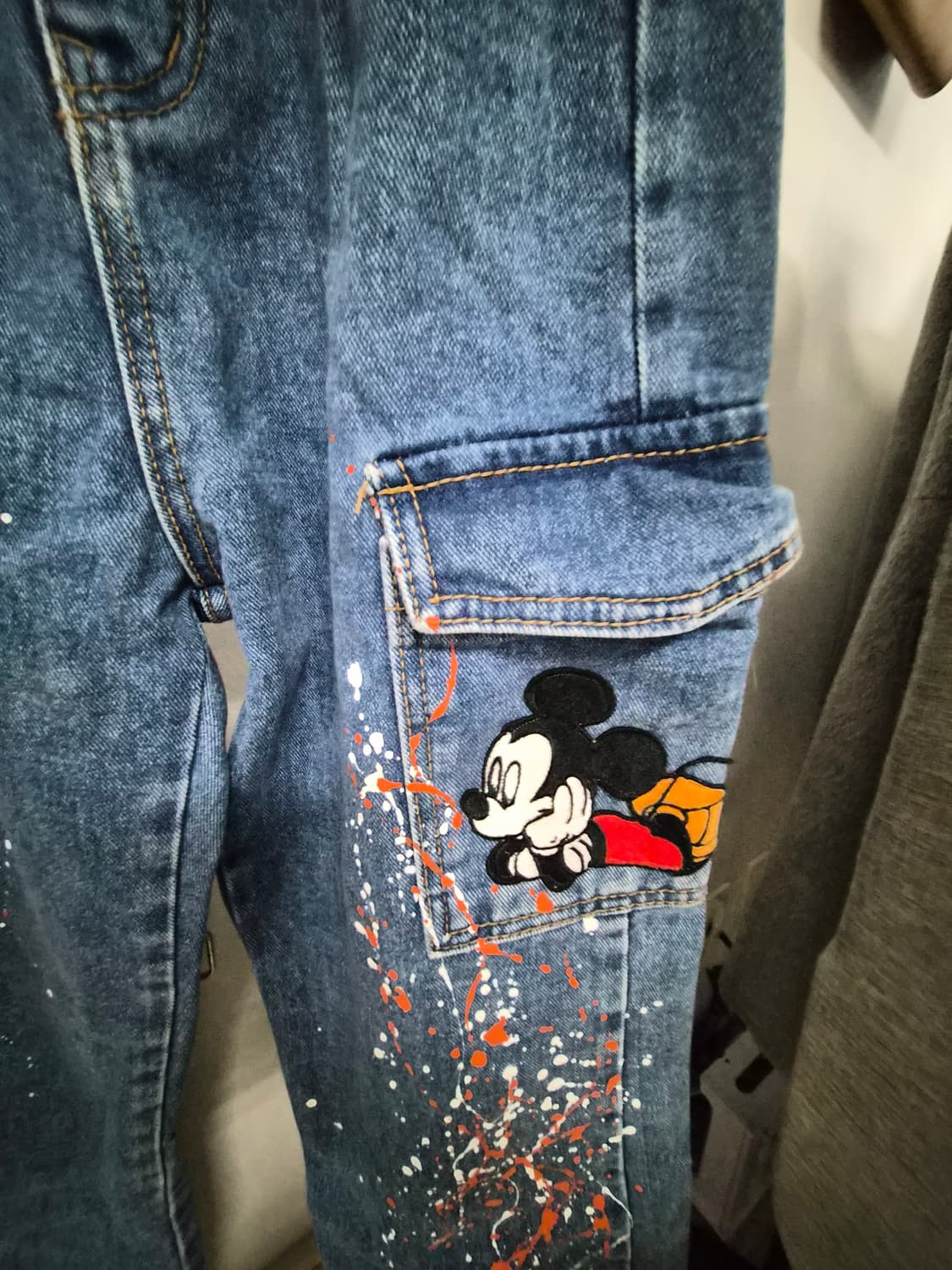 디즈니 미키 데님자켓. 미키 자수패치 카고데님. 상품이미지9