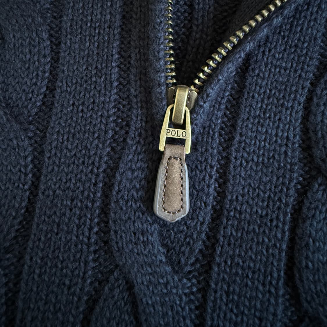 폴로랄프로렌 꽈배기 하프집업 니트 네이비 상품이미지6