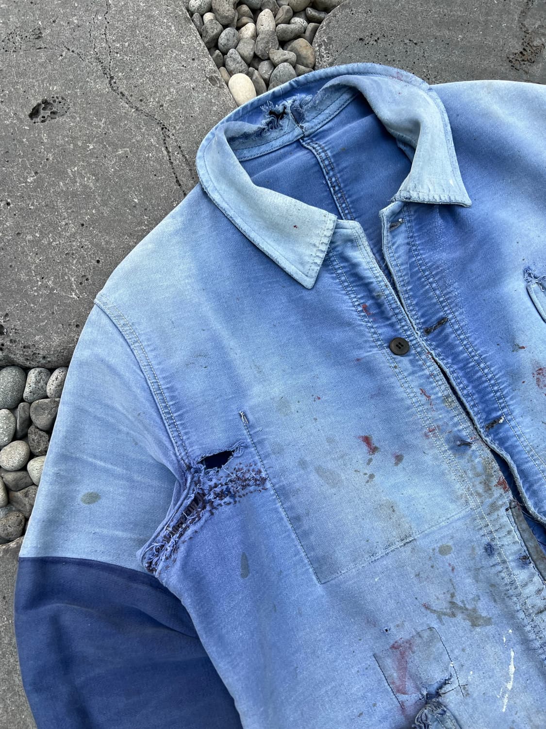 1950s HARD FADED WASHING 몰스킨 프렌치워크자켓 상품이미지6