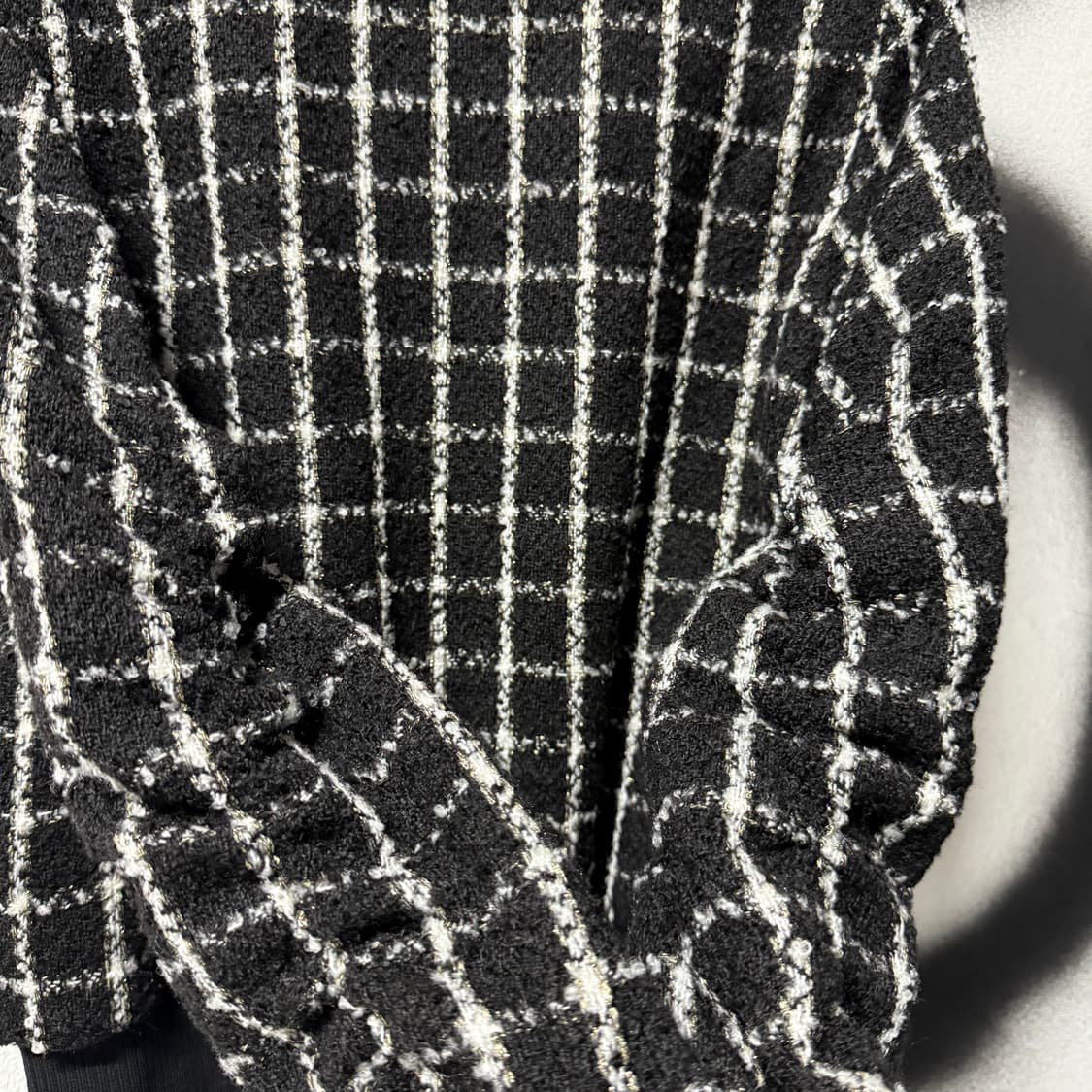 새상품 게스 아가일 패턴 트위드 집업 블루종 자켓 상품이미지5