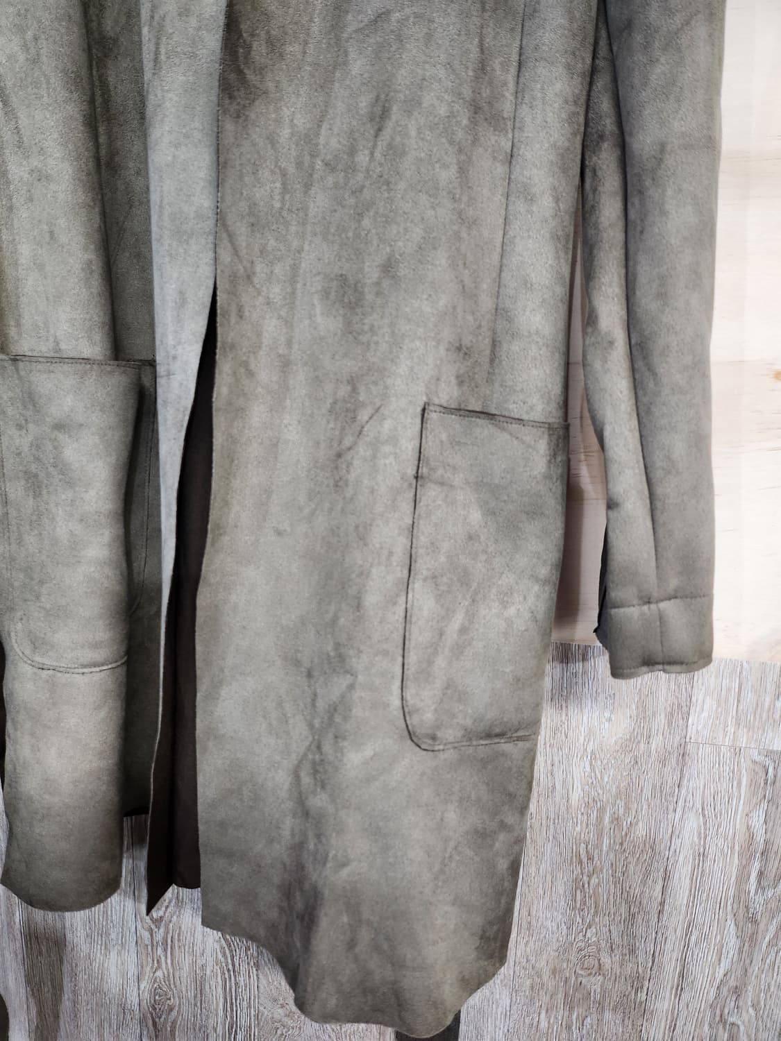 1096) 자라 ZARA 스웨이드 후드 롱 코트 상품이미지4