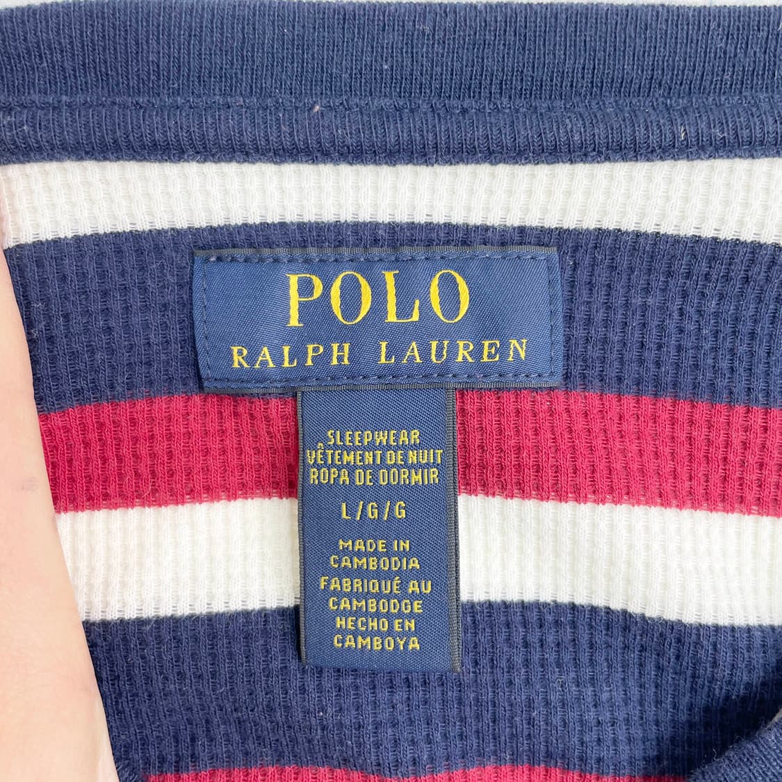 A2 폴로랄프로렌 스트라이프 와플 롱슬리브 티셔츠 100사이즈 상품이미지5