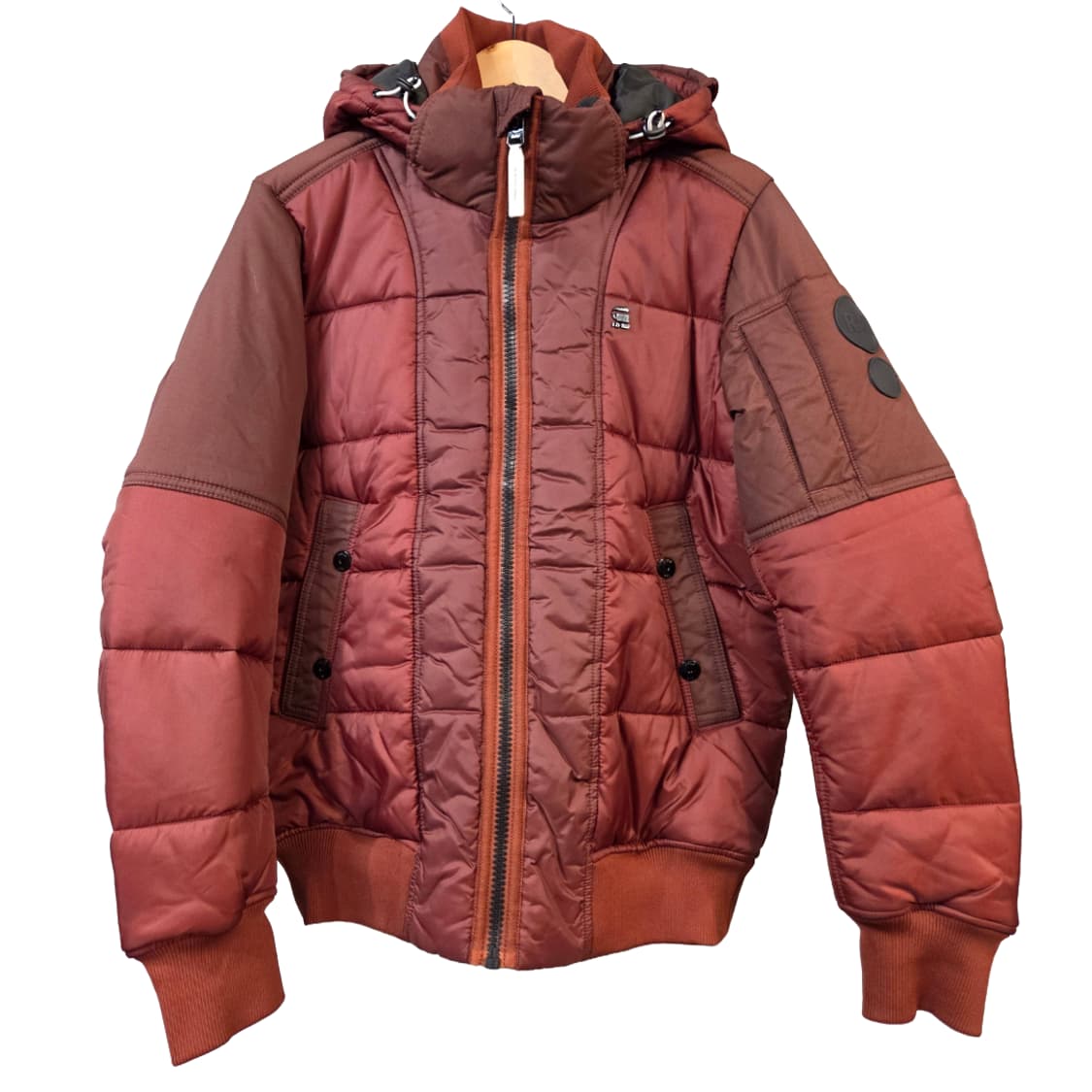 🎈특가🎈G-Star Raw 후드 패딩 자켓 버건디(S)디피용 상품이미지1