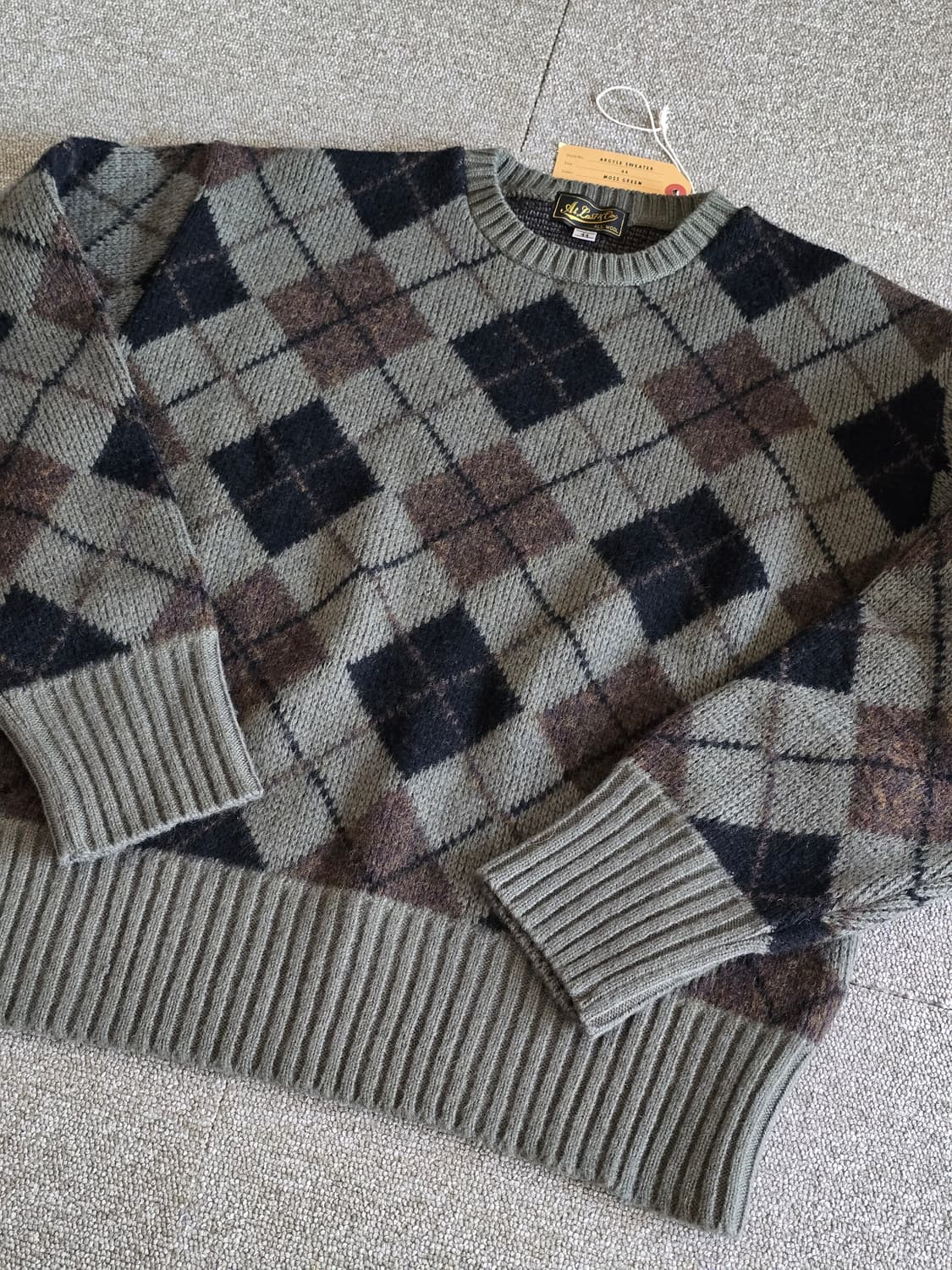 부처프로덕츠 아가일니트 신상 44 ATLAST 타임원클로딩 엣라코 새제품 상품이미지5