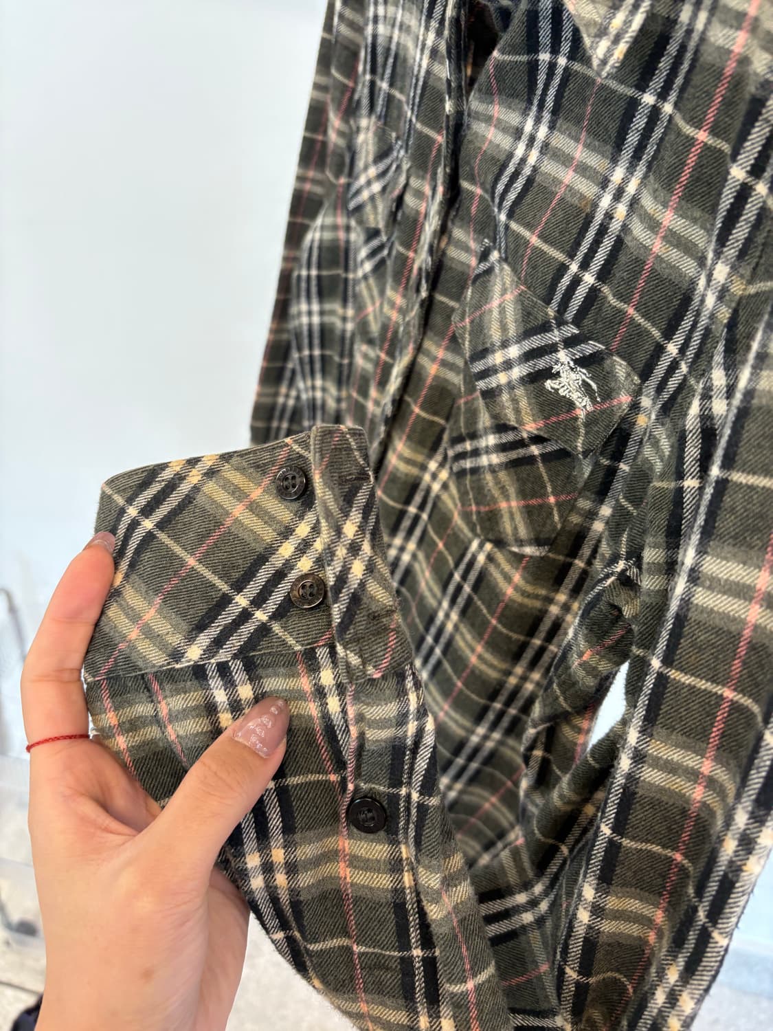 BERBERRY khaki pink check shirt 상품이미지3