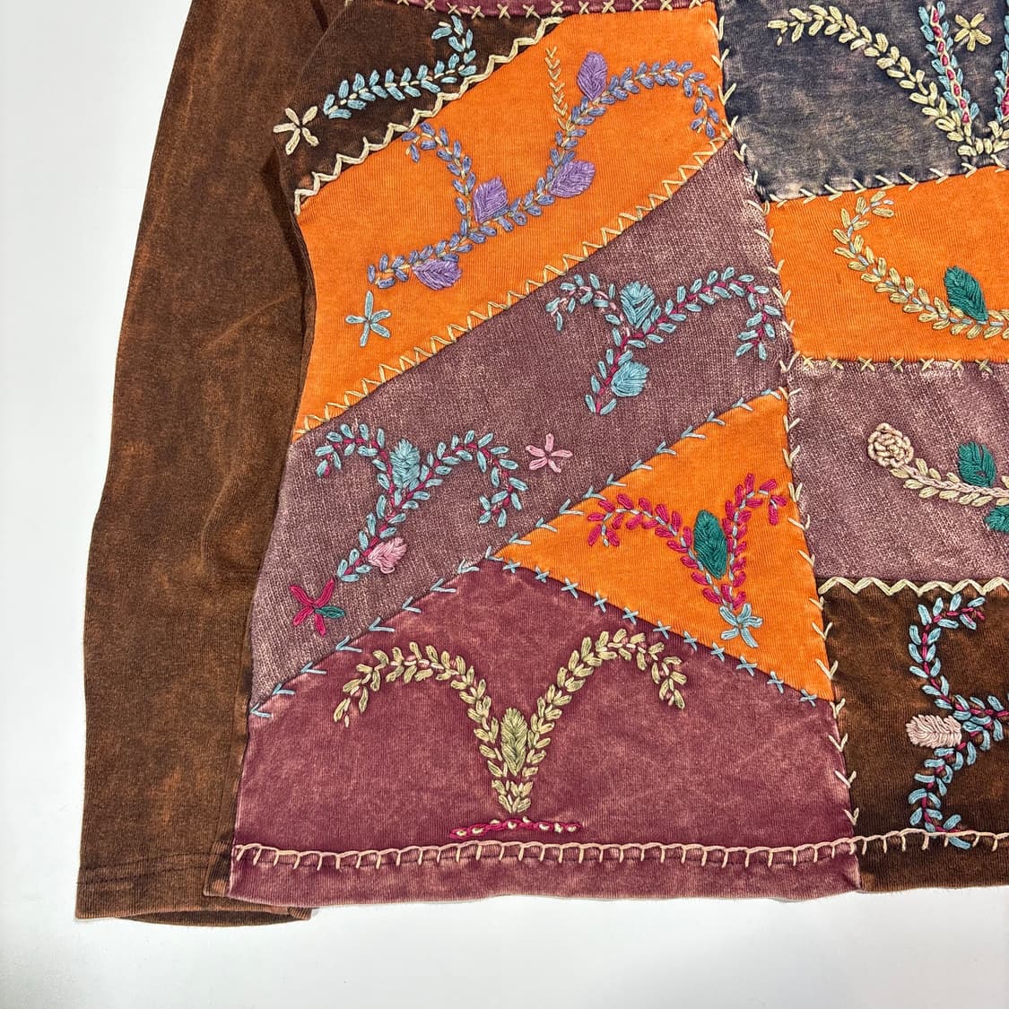 보헤미안 빈티지 패치워크 자수 롱슬리브 티셔츠 상품이미지3