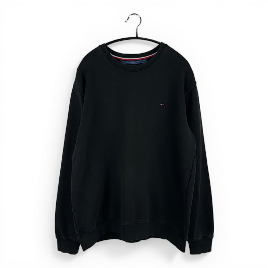 (무료배송)XL) 타미힐피거 스몰로고 맨투맨 블랙 상품이미지1