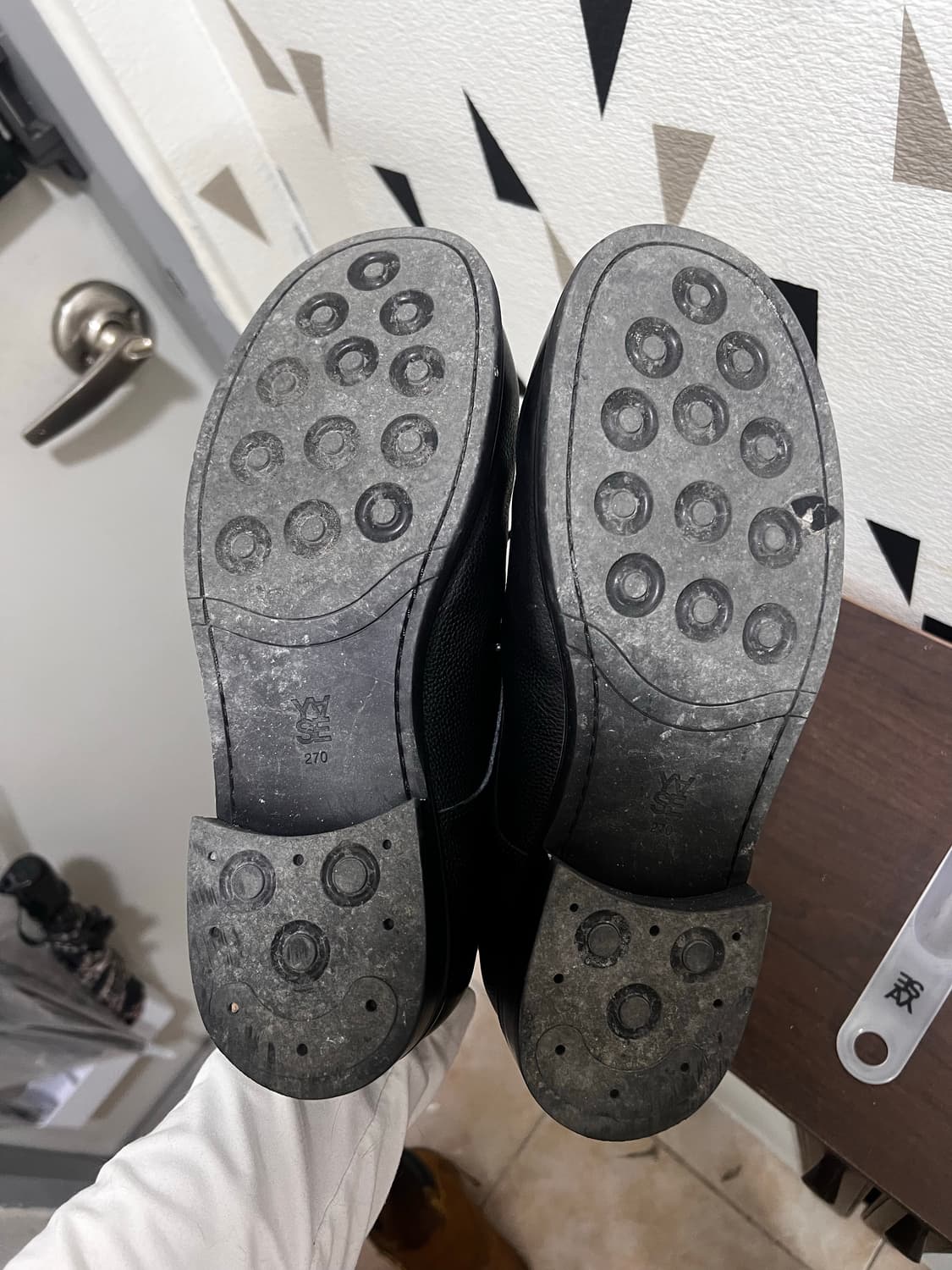 야세 우든 홀스하이드 더비슈즈 블랙 265사이즈 상품이미지4