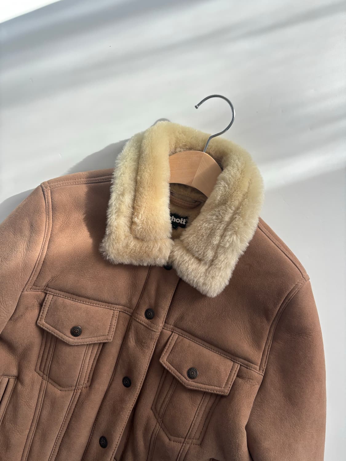 Schott NYC 쇼트 스웨이드 퍼 무스탕  상품이미지6