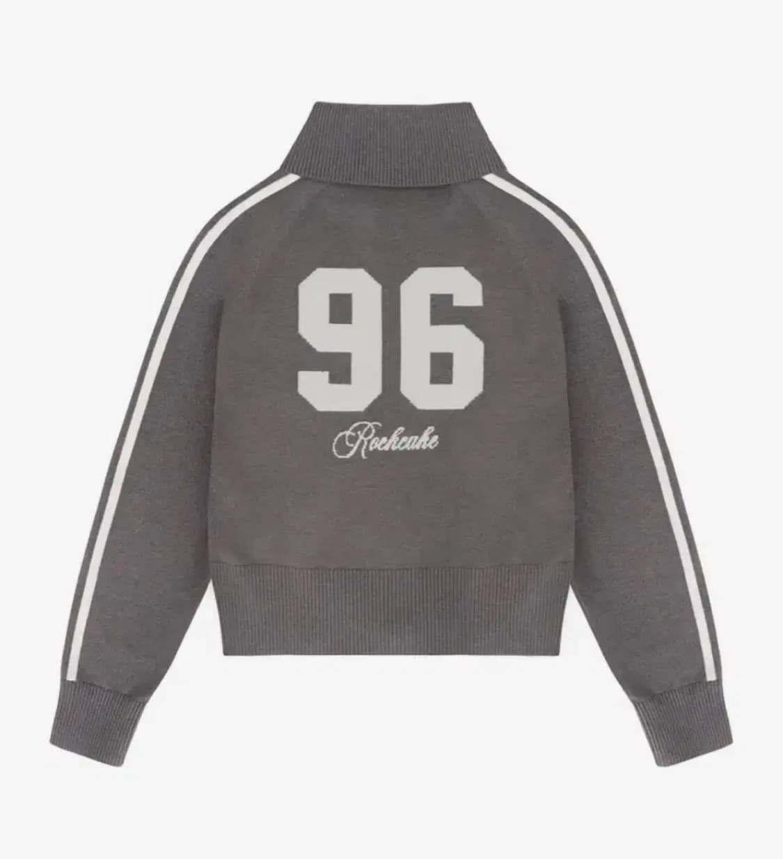 락케이크 96 스포츠 니트 집업 가디건 차콜 그레이 상품이미지3