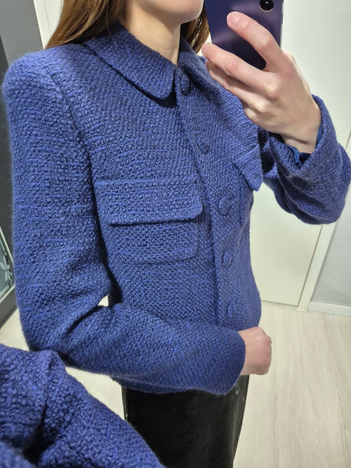 준코시마다 네이비 부클트위드 자켓 상품이미지10