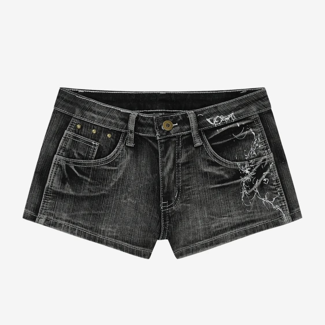 길라아카이브 타투 그래픽 데님 쇼츠 팬츠 그레이 반바지 숏츠  상품이미지1