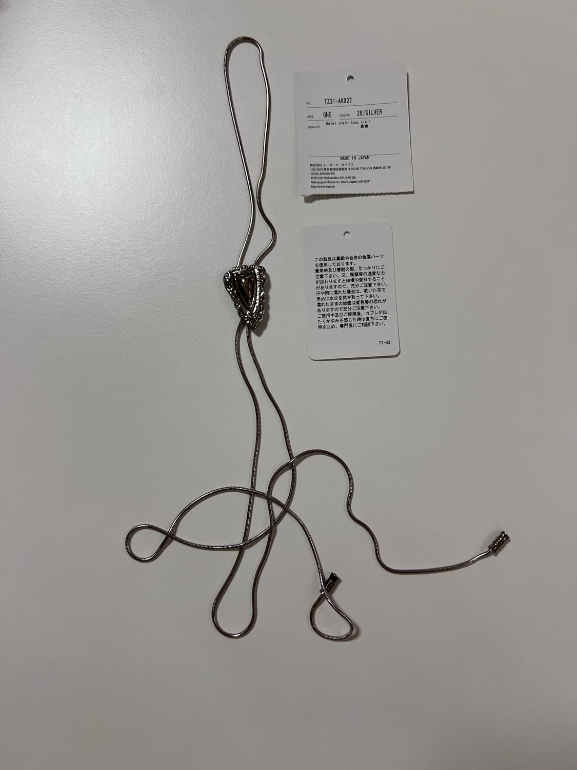 Toga 볼로 타이 실버 목걸이 상품이미지2