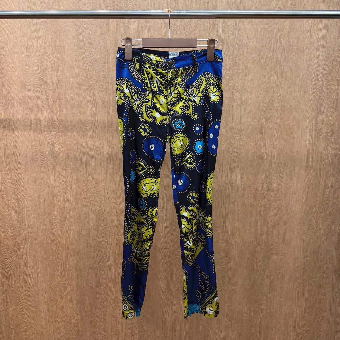 모스키노 진스 슬림 팬츠 아트워크 페이즐리 도트 믹스 패턴 디테일 블랙 상품이미지2