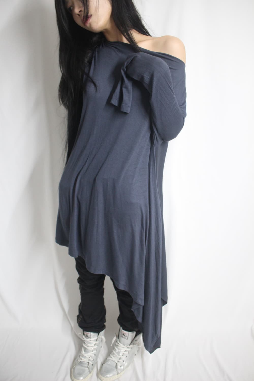 asymmetrical draped one-shoulder dress 상품이미지7