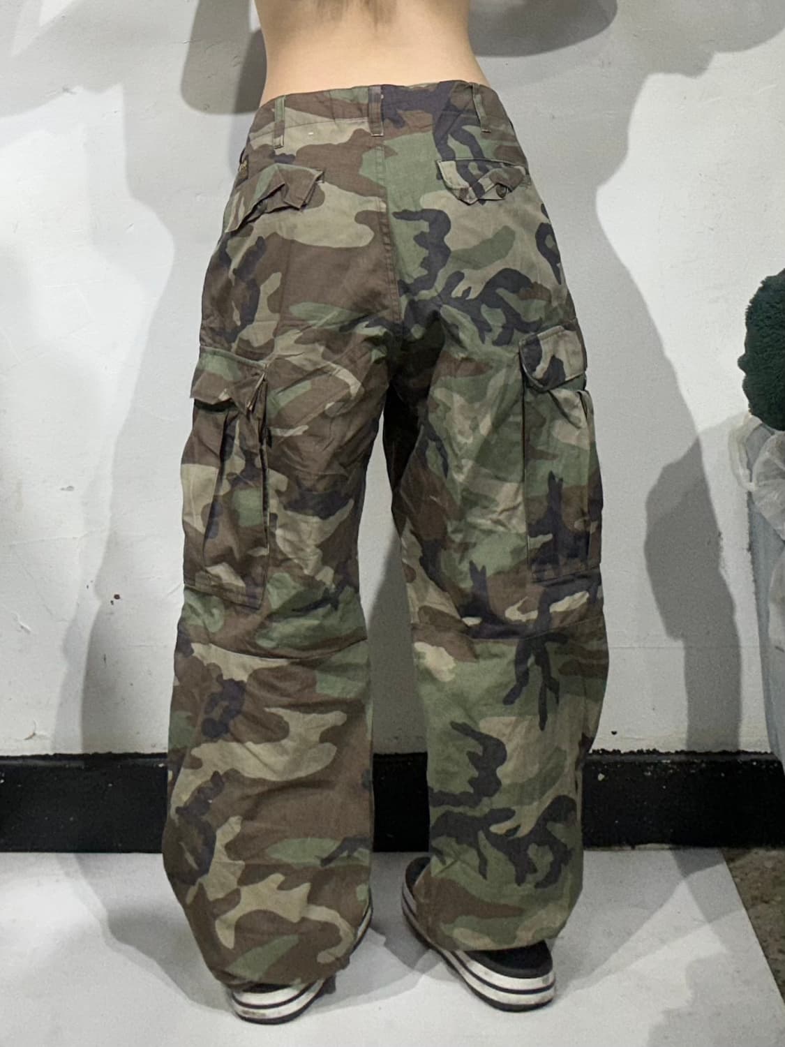 알파 인더스트리 카키 카모 와이드 카고 팬츠 L 상품이미지3