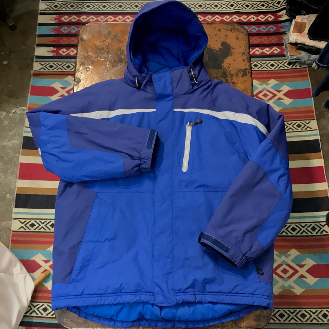 엘엘빈 투웨이 집업 블루 후드 패딩 점퍼 남성 110 사이즈  상품이미지1