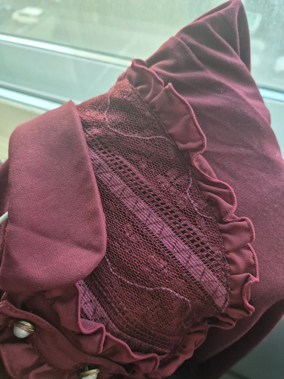 엑시즈팜 axes femme 버건디 블라우스 상품이미지3