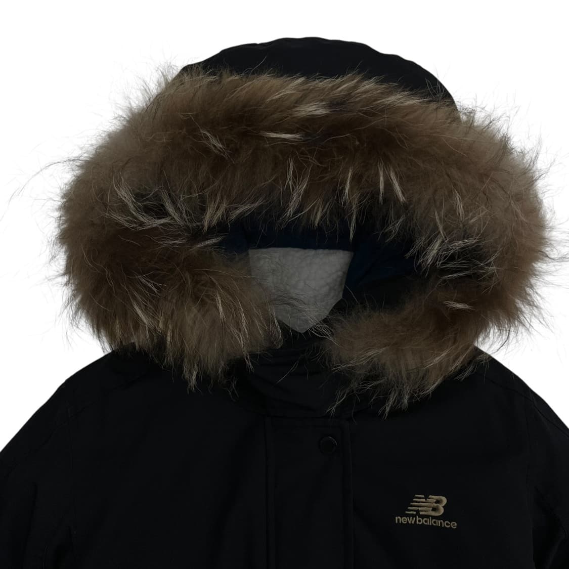 뉴발란스 울프죠 블랙 퍼후드 패딩 S 상품이미지5