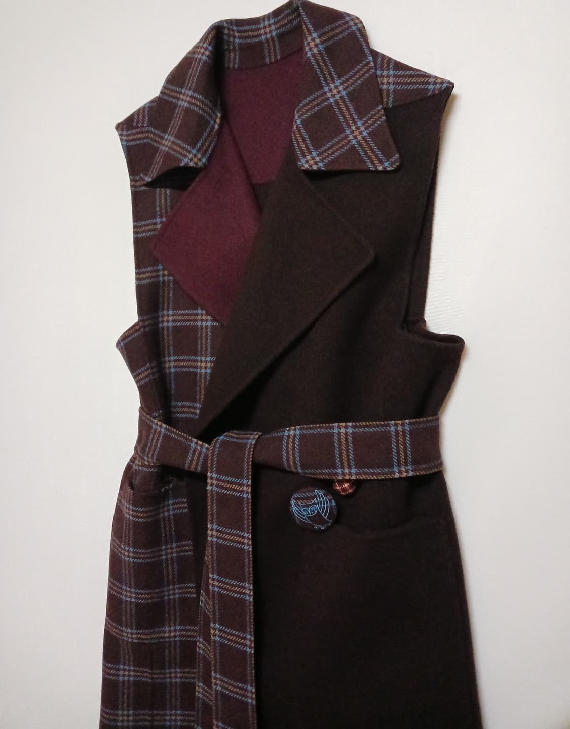 럭키슈에뜨 이태리 리버시블 베스트 롱 코트 상품이미지4