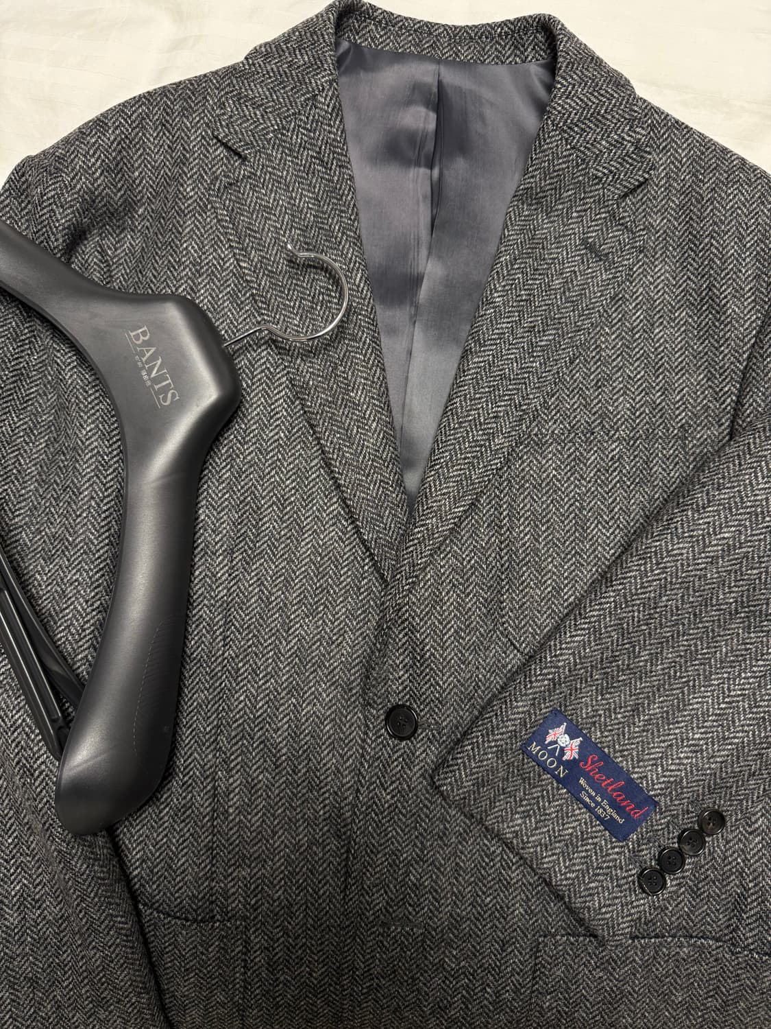 반츠 헤링본 트위드 울 3B 자켓 M사이즈 상품이미지9