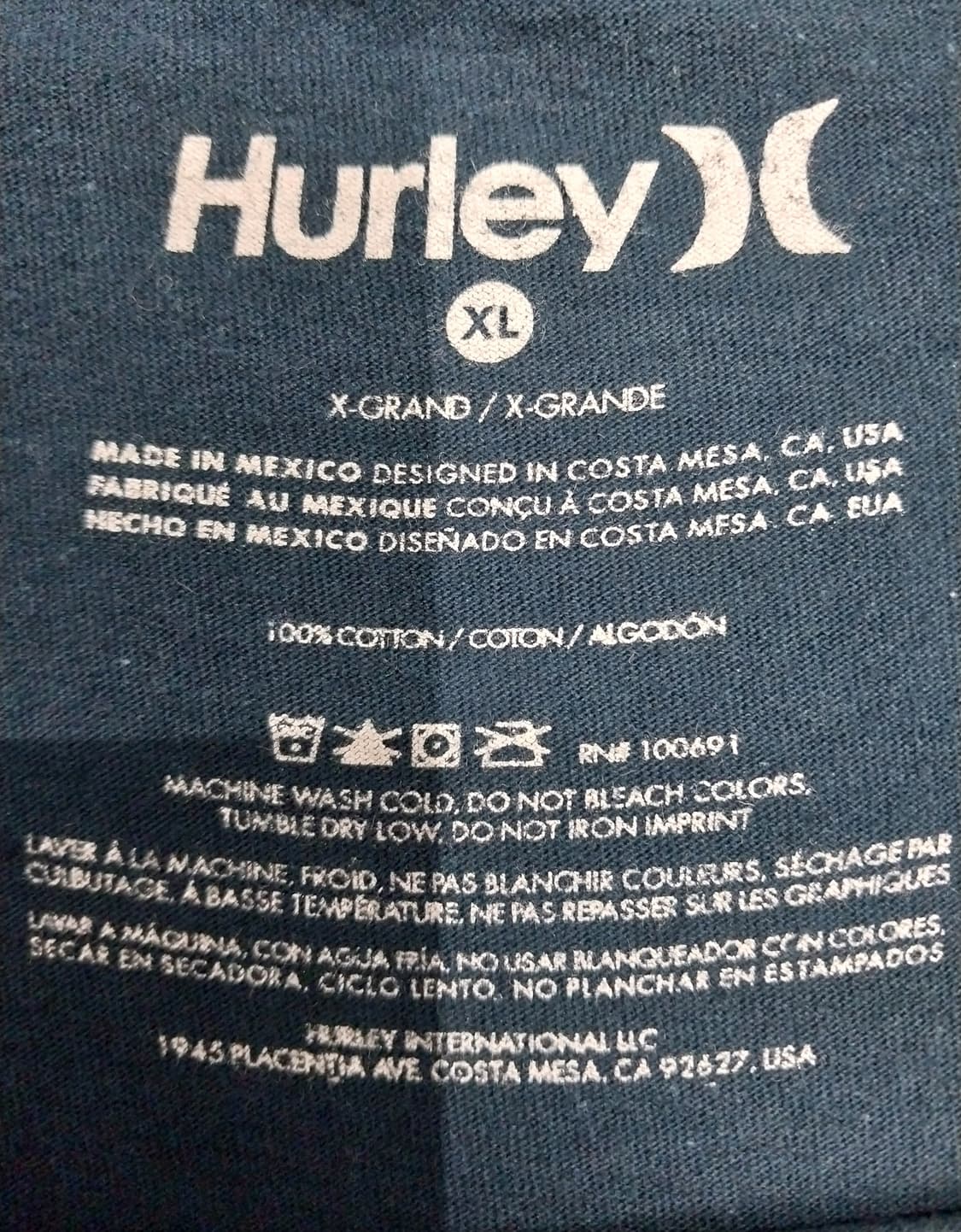 Hurley 헐리 네이비 로고 반팔티 XL 상품이미지3