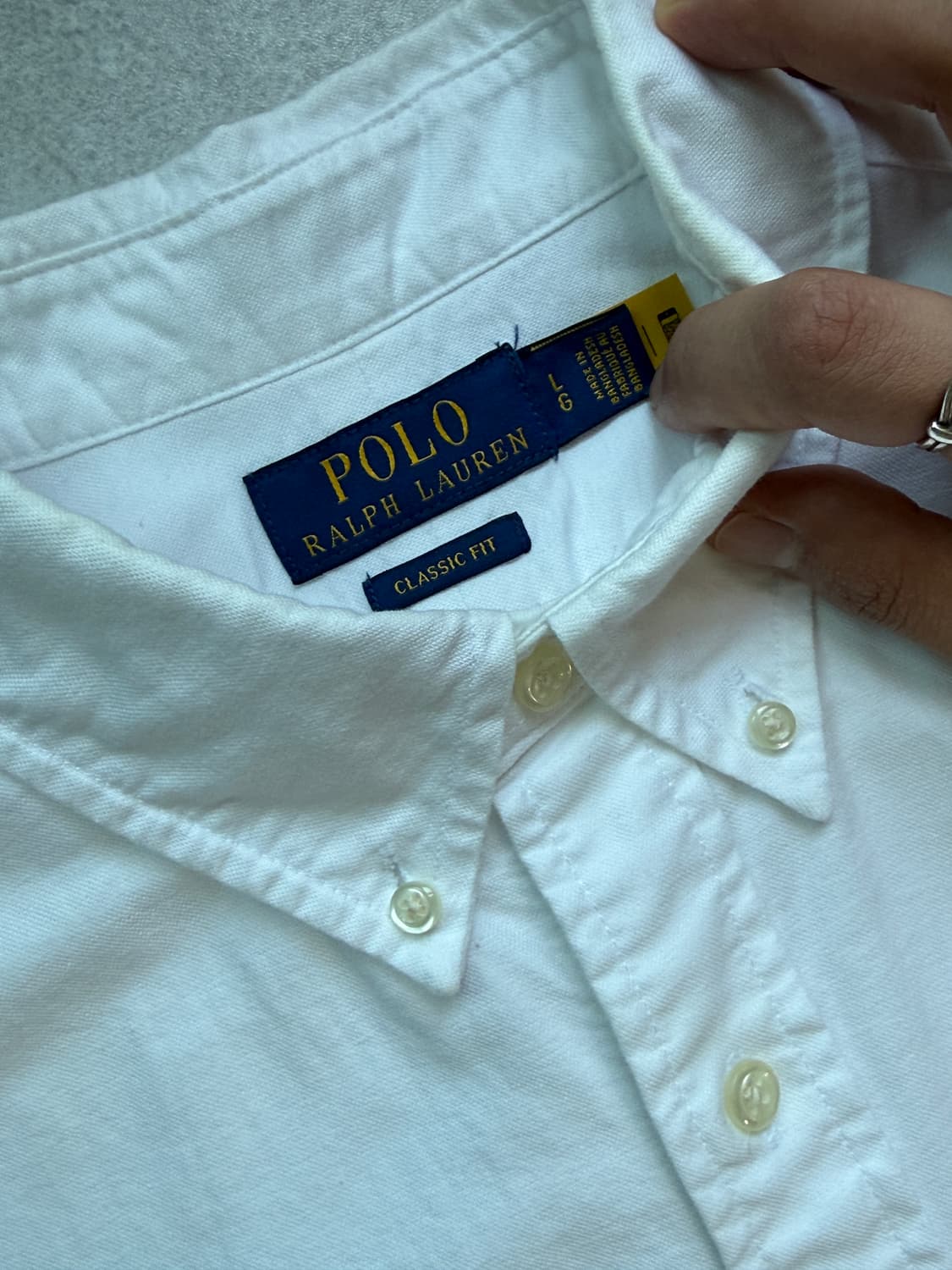 (L) 폴로 옥스포드 셔츠 화이트 상품이미지2