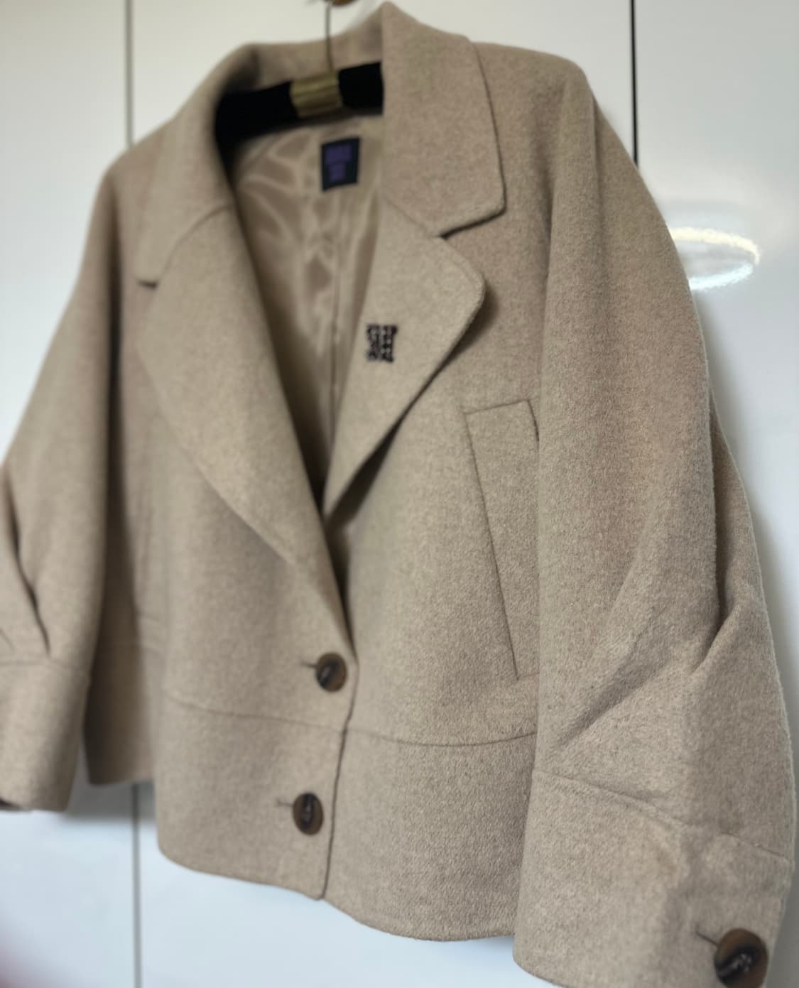 안나수이 베이지색 울 밍크 코트 상품이미지5