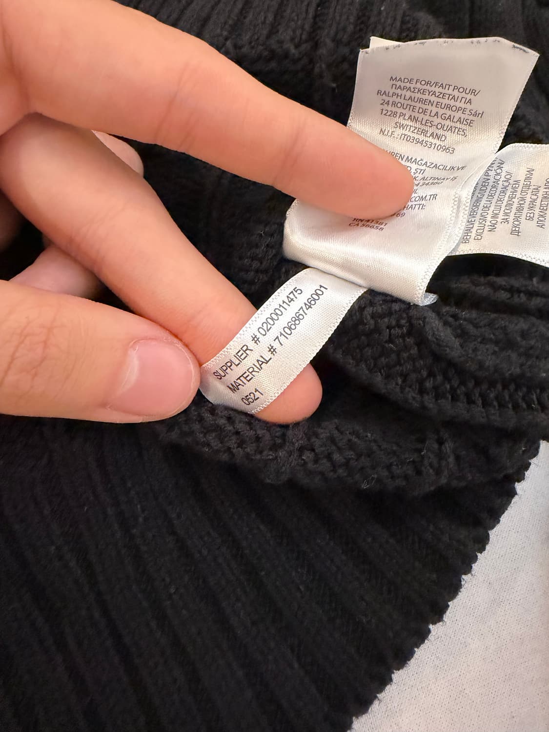 폴로 랄프로렌 꽈배기 케이블 코튼 니트 블랙 상품이미지5