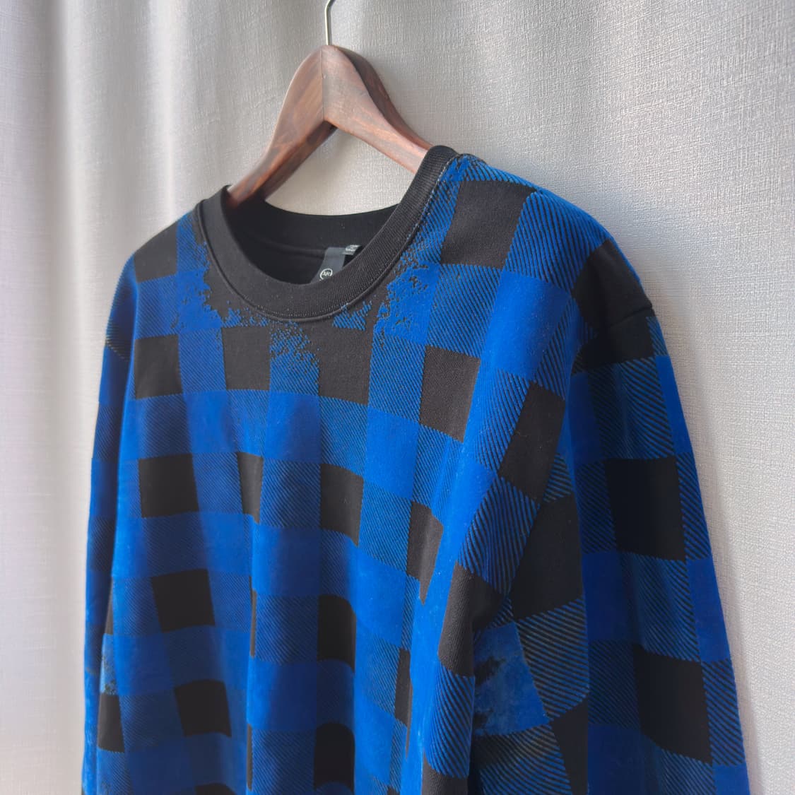 14AW 알렉산더맥퀸 아카이브 오버사이즈 벨벳 체크 맨투맨 (본사 샘플) 상품이미지5