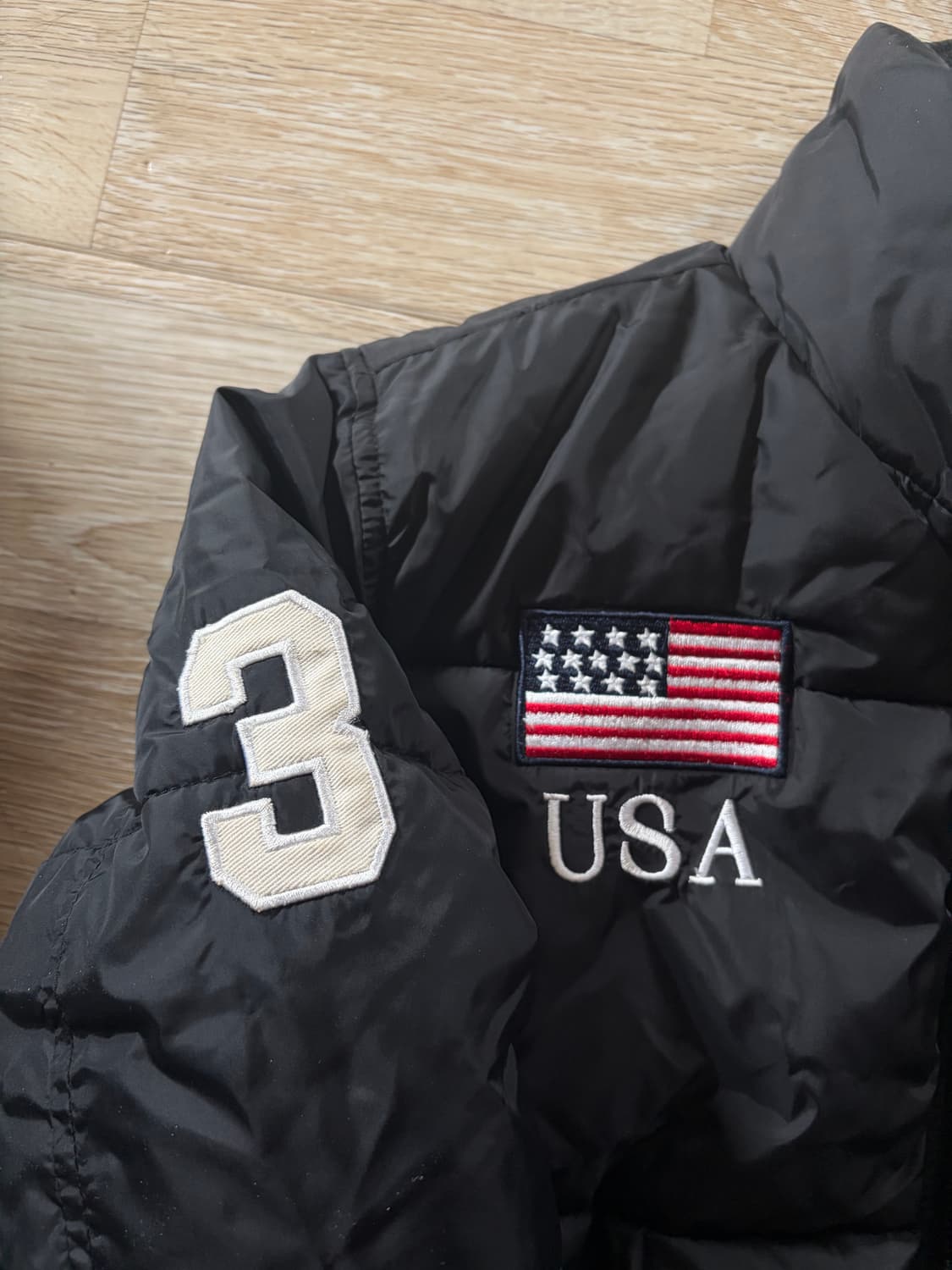 폴로 빅포니 성조기 패딩 블랙 M 상품이미지2