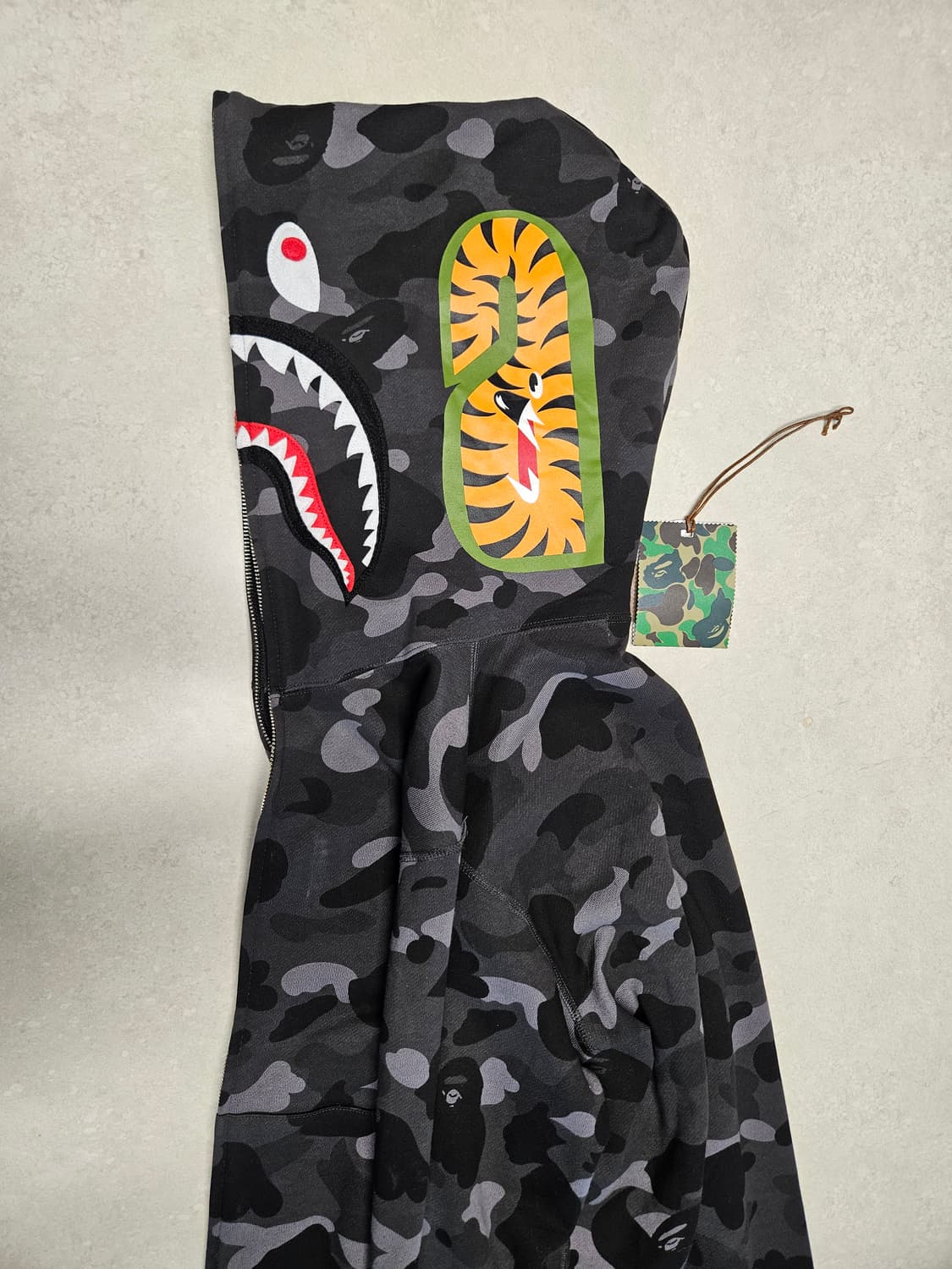 베이프 샤크 후드집업 카모 블랙 흑계 정품 상품이미지1