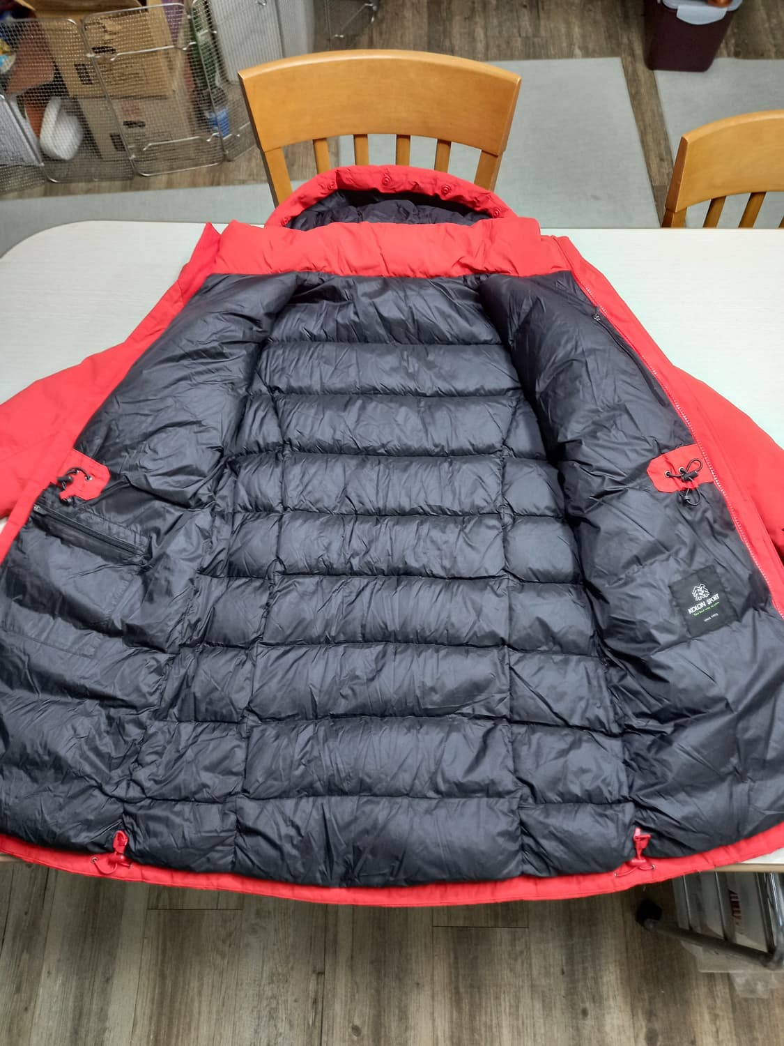 M95 KOLON SPORT 씬슐레이트 하프패딩 레드 M-986 상품이미지5