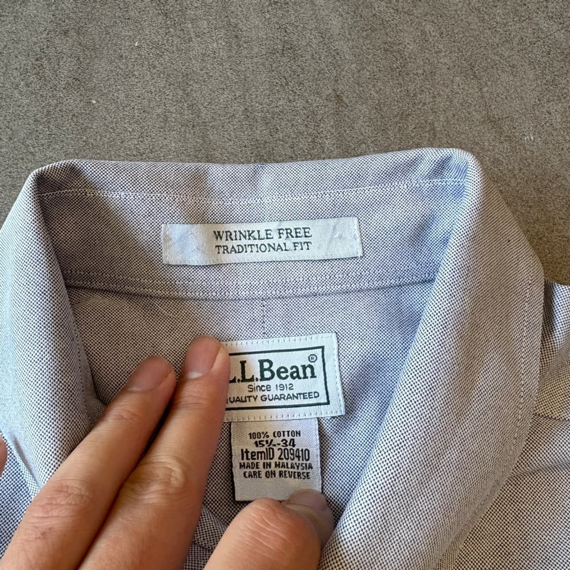 L.L.bean 엘엘빈 그레이 코튼 셔츠  상품이미지5