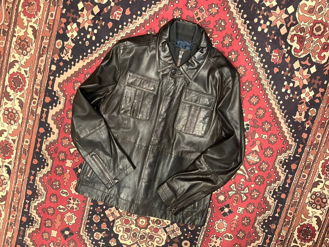 ( L ) 타미힐피거 가죽자켓 양가죽자켓 바이커자켓 레더자켓  상품이미지1