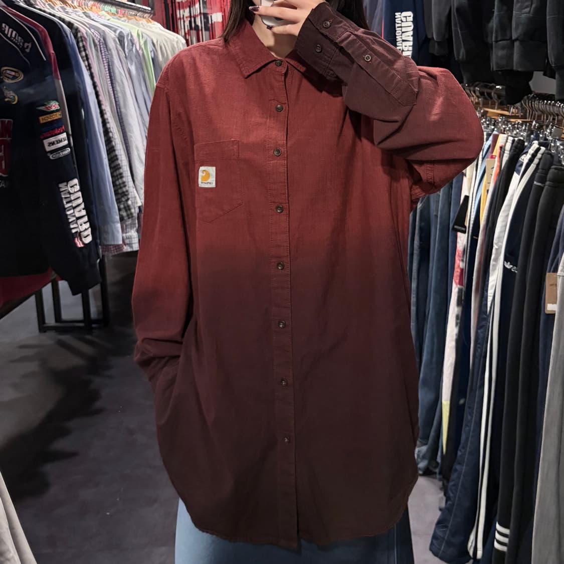 [IM] Carhartt 칼하트 긴팔 셔츠 버건디 상품이미지2