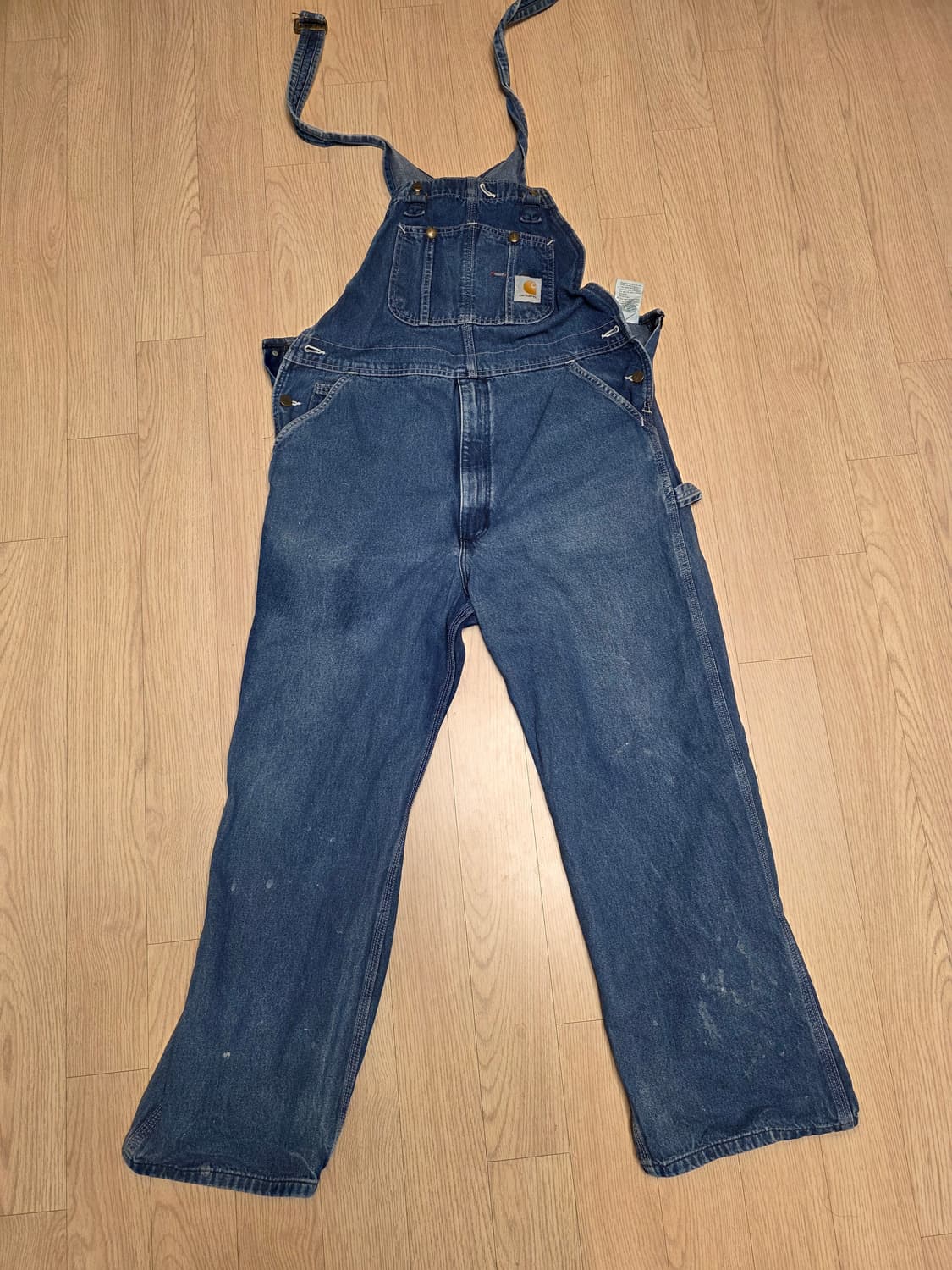 칼하트 빈티지 데님 오버롤 작업복 중청 멜빵 점프수트 38x30 상품이미지2