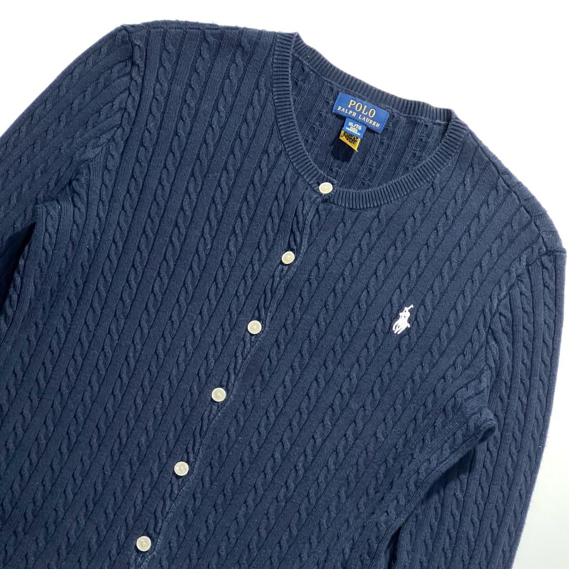 폴로 QR라벨 우먼스 라운드 가디건 상품이미지2