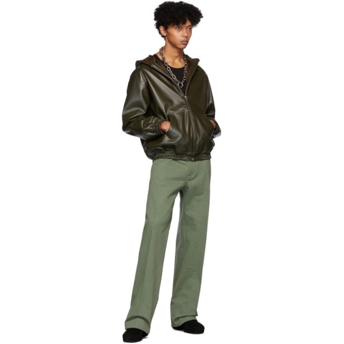 랜덤아이덴티티 레더 후드 집업 상품이미지3