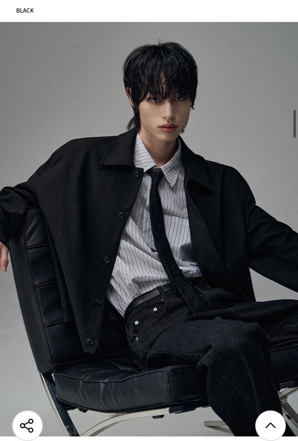 (XL) 드로우핏 도브 울 미니멀 라인 자켓 BLACK 판매 상품이미지3