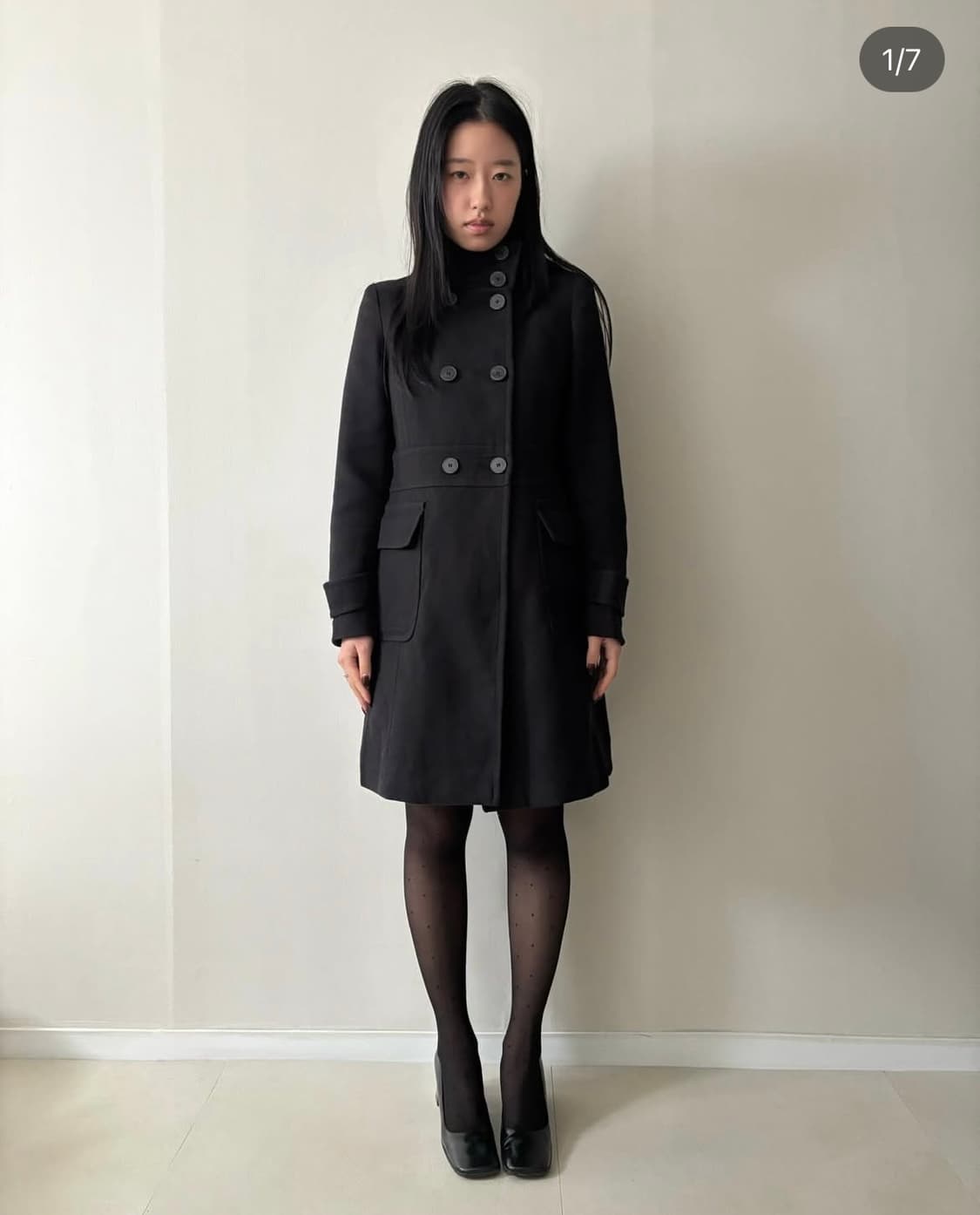 블랙 울 코트 상품이미지1