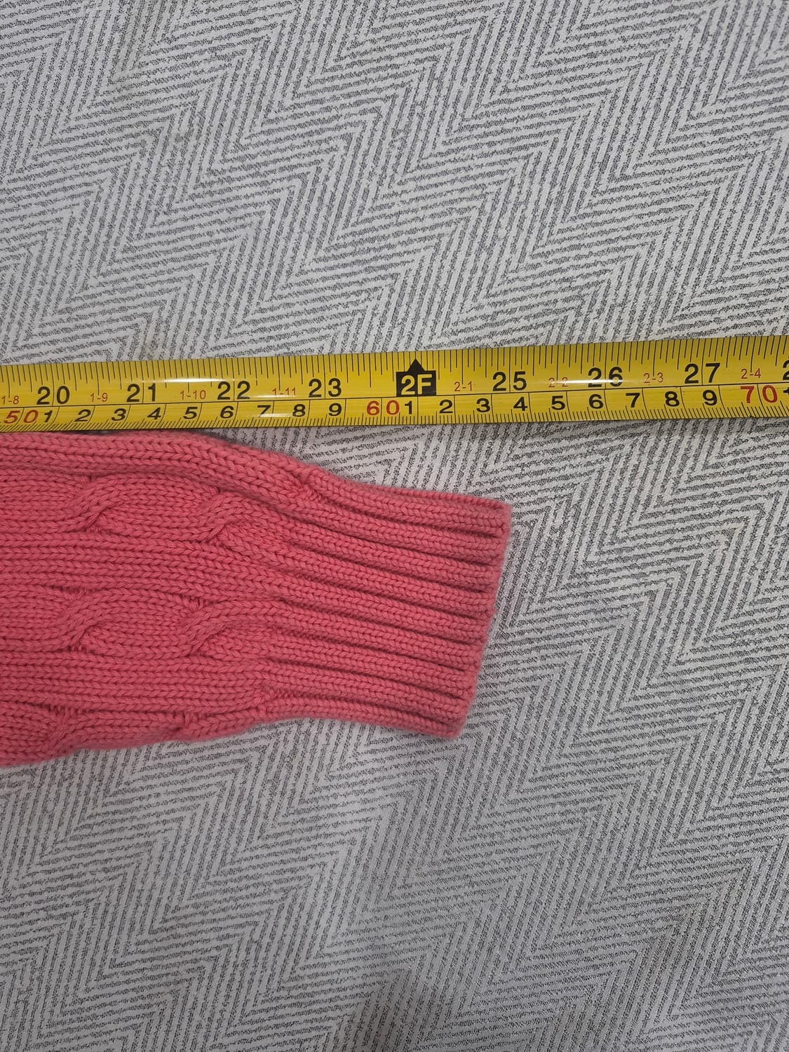 랄프로렌 스포츠 핑크색 꽈배기 브이넥 니트 스웨터 여성 100사이즈 상품이미지8