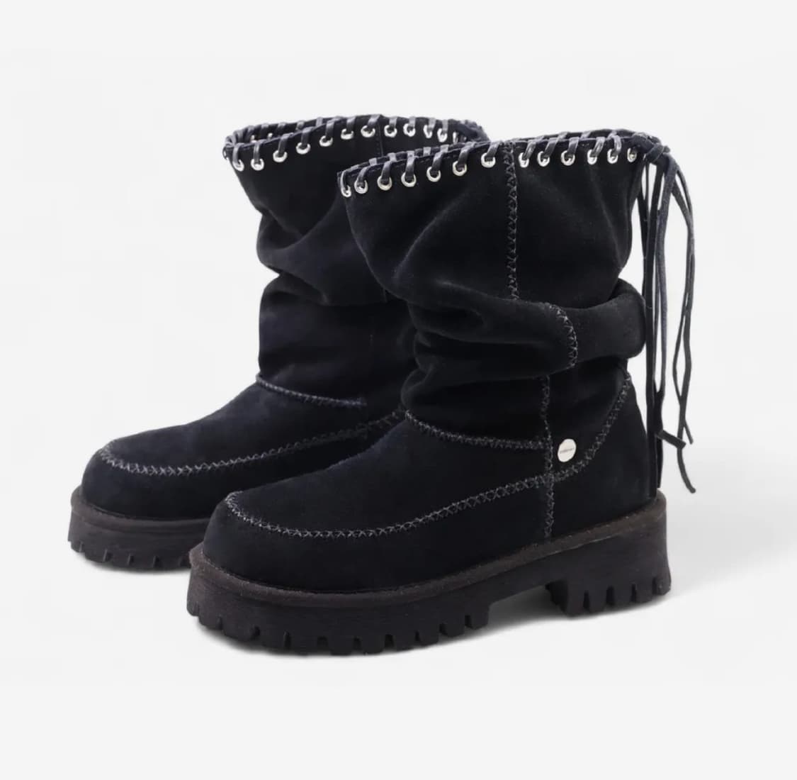 여밈 X 야세 피그테일 부츠 스웨이드 블랙 240 새상품 상품이미지2