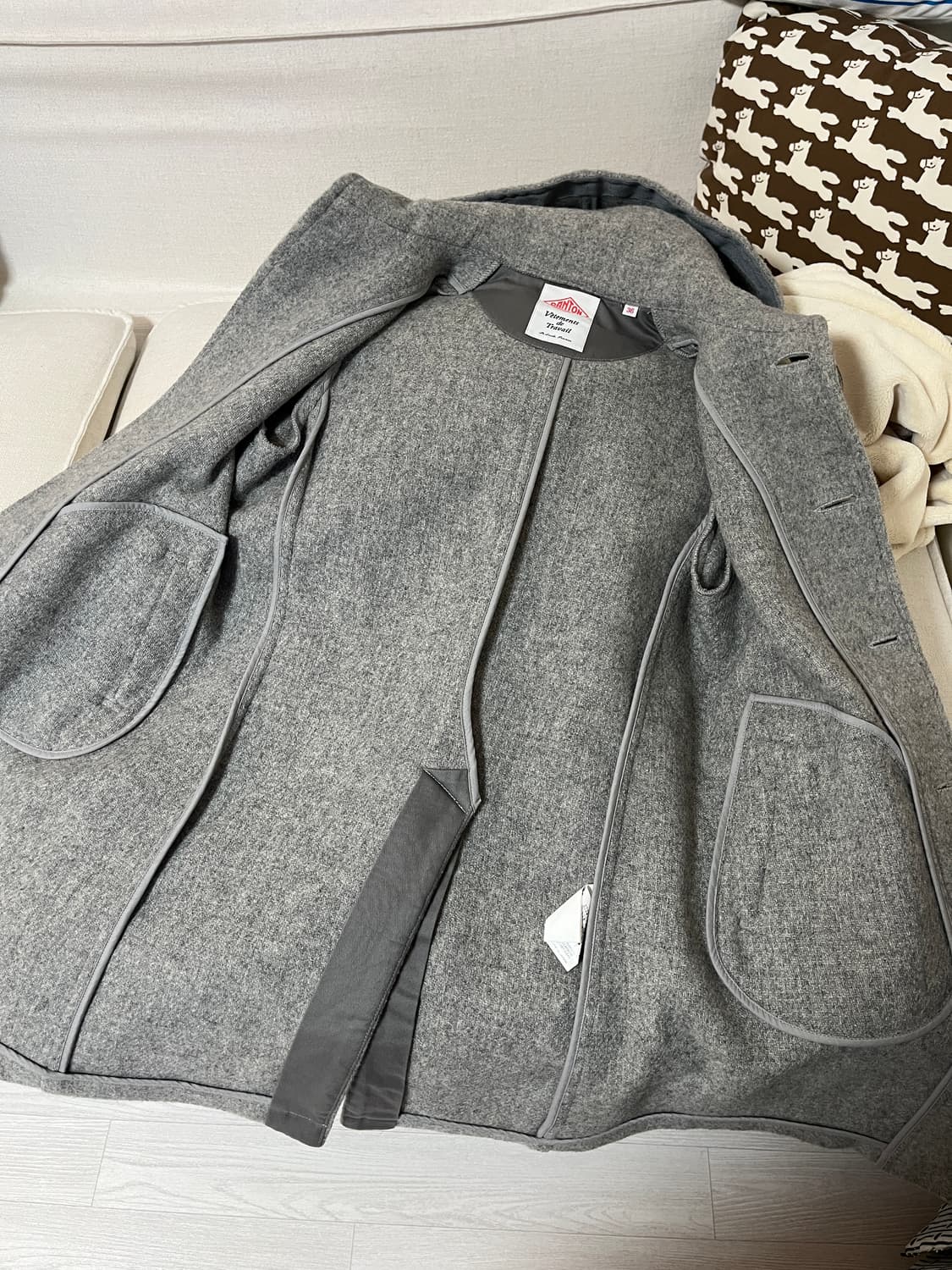 단톤 코트 울코트 36사이즈 그레이 상품이미지3