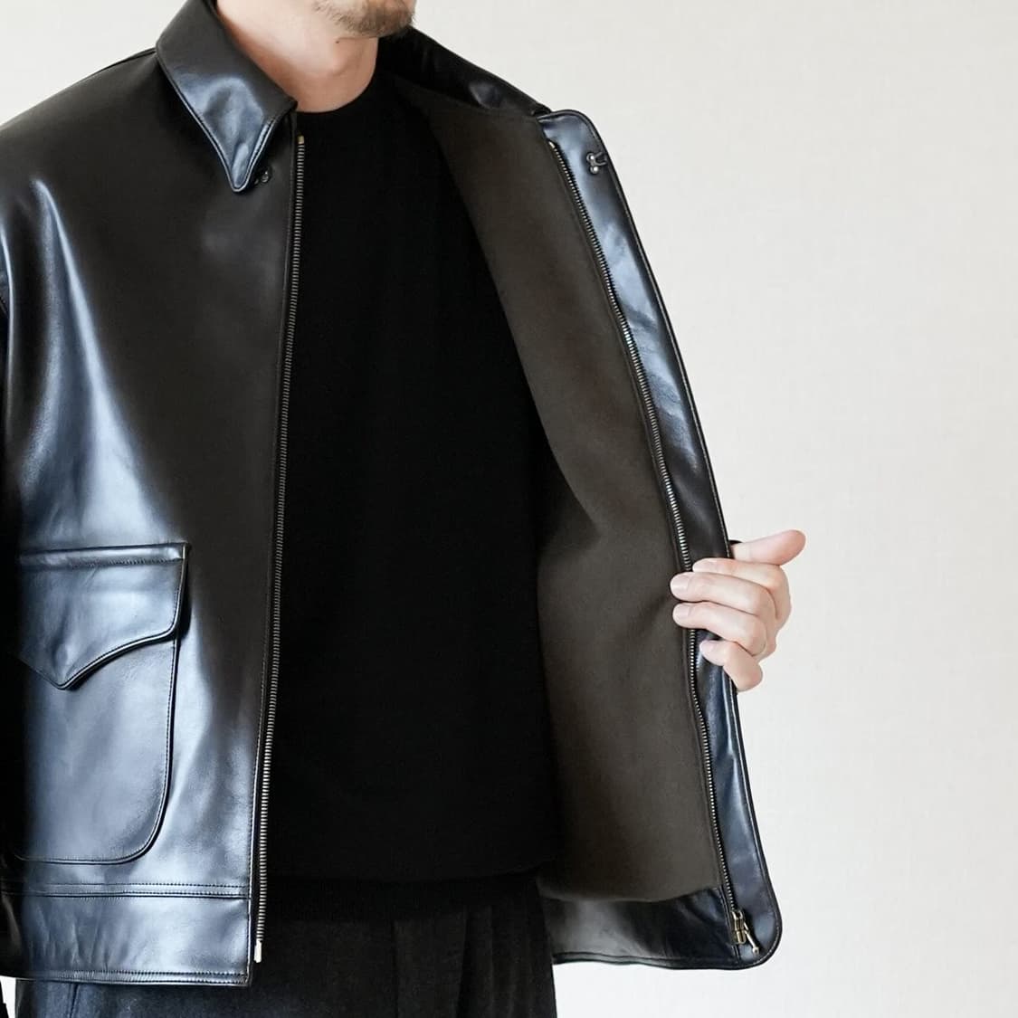 [2] 25AW 아프레쎄 레더 타입 A-2 플라이트 자켓 상품이미지5