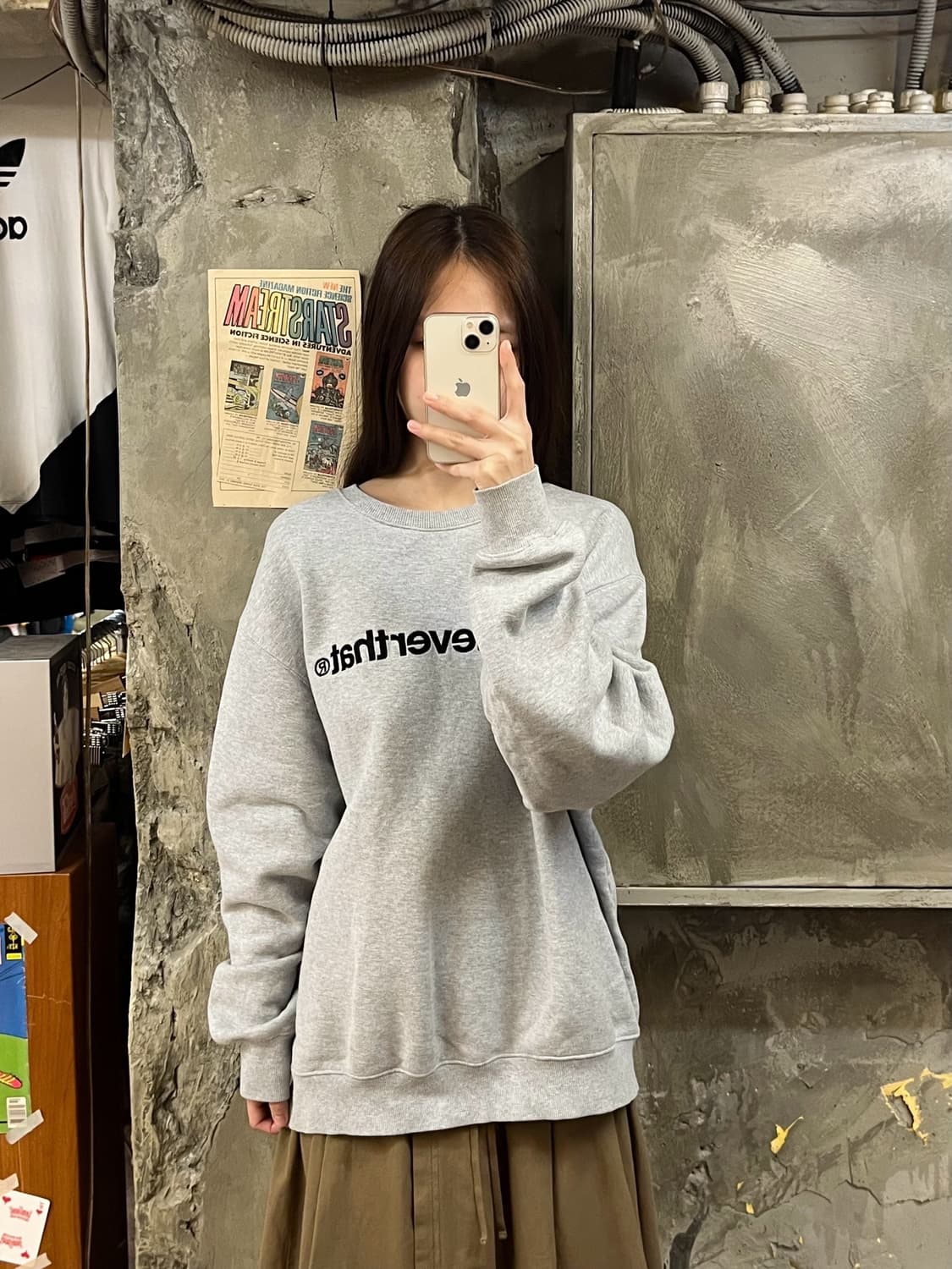 디스이즈네버뎃 맨투맨 그레이 L #csz738 상품이미지2